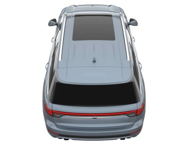 Arka planda izole edilmiş gerçekçi bir SUV arabası. 3d görüntüleme - illüstrasyon