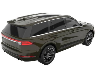 Arka planda izole edilmiş gerçekçi bir SUV arabası. 3d görüntüleme - illüstrasyon