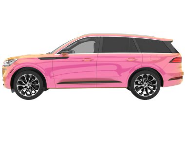 Arka planda izole edilmiş gerçekçi bir SUV arabası. 3d görüntüleme - illüstrasyon