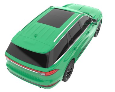 Arka planda izole edilmiş gerçekçi bir SUV arabası. 3d görüntüleme - illüstrasyon