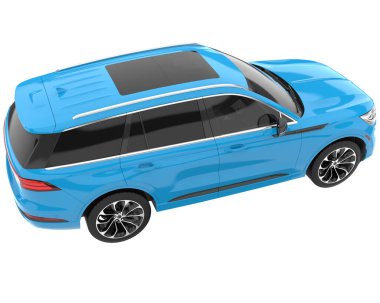 Arka planda izole edilmiş gerçekçi bir SUV arabası. 3d görüntüleme - illüstrasyon