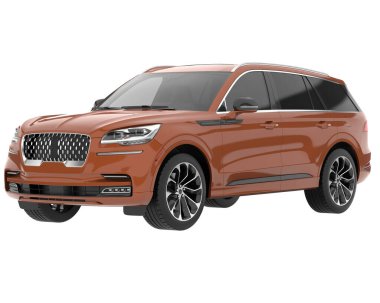 Arka planda izole edilmiş gerçekçi bir SUV arabası. 3d görüntüleme - illüstrasyon