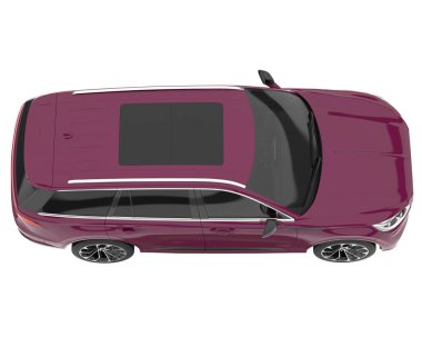 Arka planda izole edilmiş gerçekçi bir SUV arabası. 3d görüntüleme - illüstrasyon