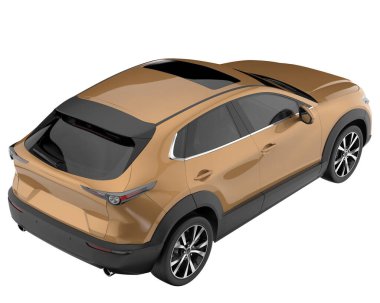 Arka planda izole edilmiş gerçekçi bir SUV arabası. 3d görüntüleme - illüstrasyon