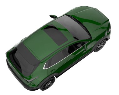 Arka planda izole edilmiş gerçekçi bir SUV arabası. 3d görüntüleme - illüstrasyon
