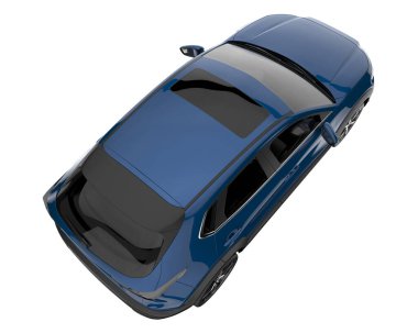 Arka planda izole edilmiş gerçekçi bir SUV arabası. 3d görüntüleme - illüstrasyon