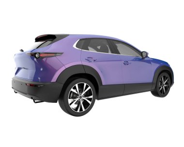 Arka planda izole edilmiş gerçekçi bir SUV arabası. 3d görüntüleme - illüstrasyon
