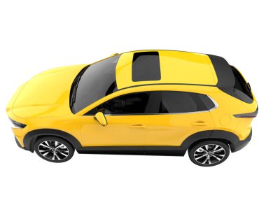 Arka planda izole edilmiş gerçekçi bir SUV arabası. 3d görüntüleme - illüstrasyon