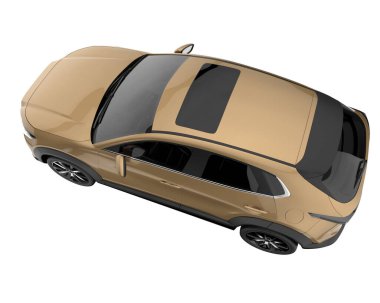 Arka planda izole edilmiş gerçekçi bir SUV arabası. 3d görüntüleme - illüstrasyon