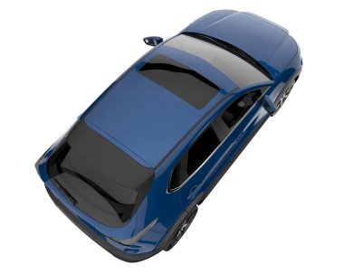 Arka planda izole edilmiş gerçekçi bir SUV arabası. 3d görüntüleme - illüstrasyon