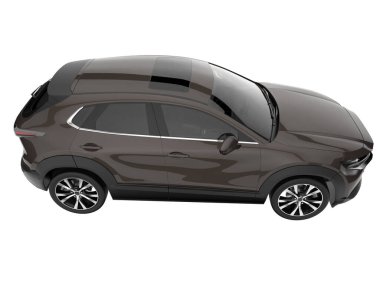 Arka planda izole edilmiş gerçekçi bir SUV arabası. 3d görüntüleme - illüstrasyon