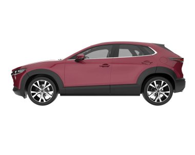 Arka planda izole edilmiş gerçekçi bir SUV arabası. 3d görüntüleme - illüstrasyon