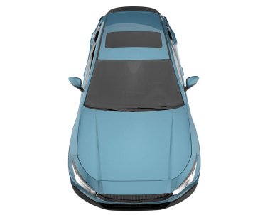 Arka planda izole edilmiş gerçekçi bir SUV arabası. 3d görüntüleme - illüstrasyon