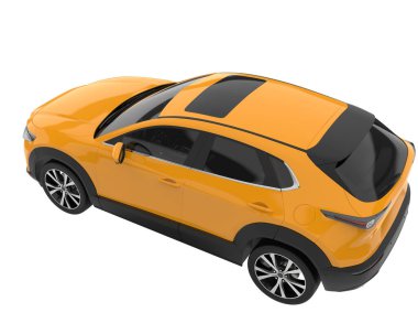 Arka planda izole edilmiş gerçekçi bir SUV arabası. 3d görüntüleme - illüstrasyon