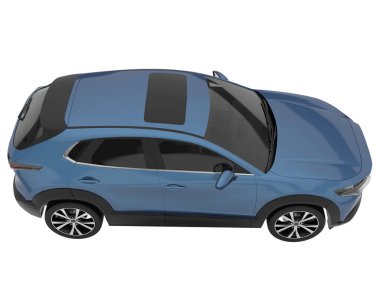 Arka planda izole edilmiş gerçekçi bir SUV arabası. 3d görüntüleme - illüstrasyon