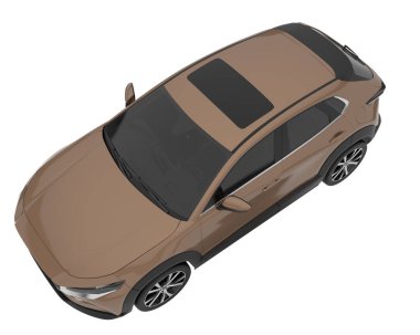 Arka planda izole edilmiş gerçekçi bir SUV arabası. 3d görüntüleme - illüstrasyon