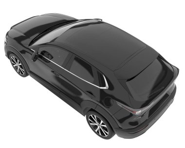Arka planda izole edilmiş gerçekçi bir SUV arabası. 3d görüntüleme - illüstrasyon