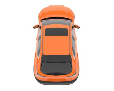 Arka planda izole edilmiş gerçekçi bir SUV arabası. 3d görüntüleme - illüstrasyon