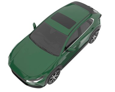 Arka planda izole edilmiş gerçekçi bir SUV arabası. 3d görüntüleme - illüstrasyon