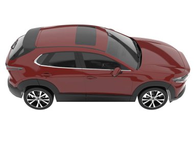 Arka planda izole edilmiş gerçekçi bir SUV arabası. 3d görüntüleme - illüstrasyon