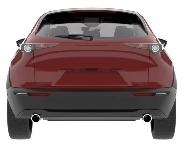 Arka planda izole edilmiş gerçekçi bir SUV arabası. 3d görüntüleme - illüstrasyon