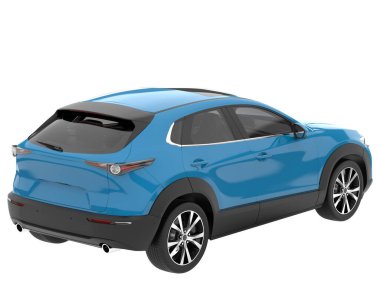 Arka planda izole edilmiş gerçekçi bir SUV arabası. 3d görüntüleme - illüstrasyon