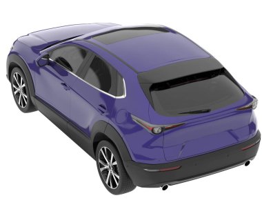 Arka planda izole edilmiş gerçekçi bir SUV arabası. 3d görüntüleme - illüstrasyon