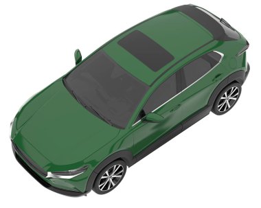 Arka planda izole edilmiş gerçekçi bir SUV arabası. 3d görüntüleme - illüstrasyon