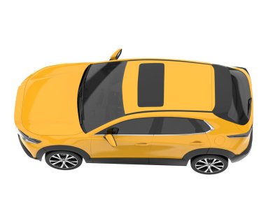 Arka planda izole edilmiş gerçekçi bir SUV arabası. 3d görüntüleme - illüstrasyon