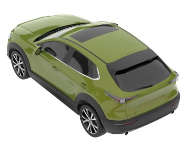Arka planda izole edilmiş gerçekçi bir SUV arabası. 3d görüntüleme - illüstrasyon