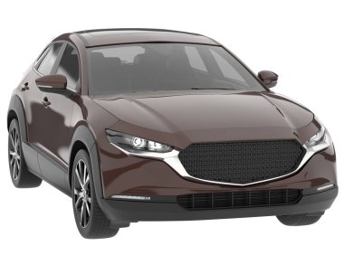 Arka planda izole edilmiş gerçekçi bir SUV arabası. 3d görüntüleme - illüstrasyon