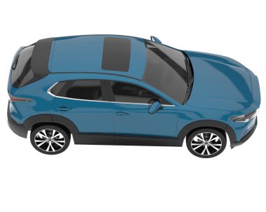 Arka planda izole edilmiş gerçekçi bir SUV arabası. 3d görüntüleme - illüstrasyon