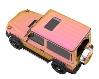 Arka planda izole edilmiş gerçekçi bir SUV arabası. 3d görüntüleme - illüstrasyon