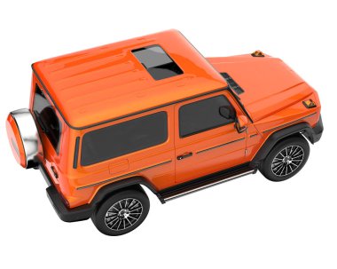 Arka planda izole edilmiş gerçekçi bir SUV arabası. 3d görüntüleme - illüstrasyon