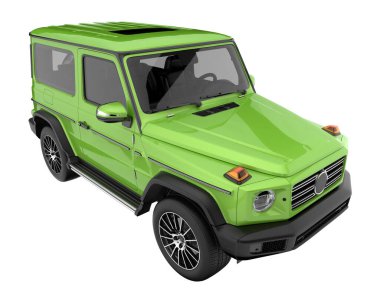 Realistic SUV isolated on background with mask. 3d rendering - illustration