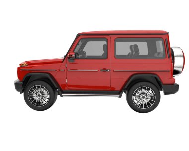 Realistic SUV isolated on background with mask. 3d rendering - illustration