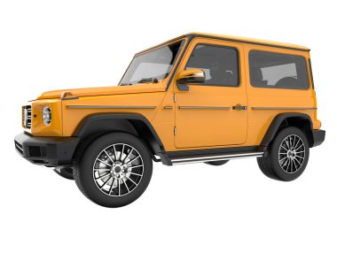 Realistic SUV isolated on background with mask. 3d rendering - illustration