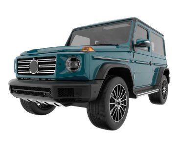 Realistic SUV isolated on background with mask. 3d rendering - illustration