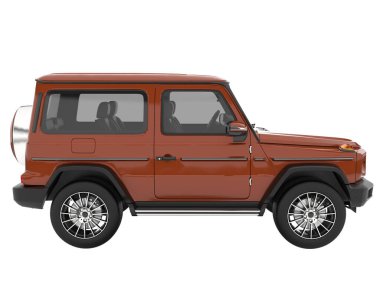 Realistic SUV isolated on background with mask. 3d rendering - illustration