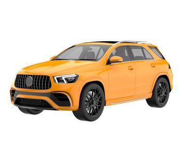 Realistic SUV isolated on background with mask. 3d rendering - illustration