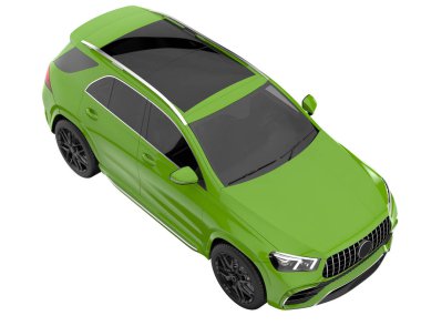 Realistic SUV isolated on background with mask. 3d rendering - illustration