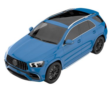 Realistic SUV isolated on background with mask. 3d rendering - illustration