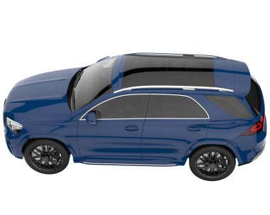 Realistic SUV isolated on background with mask. 3d rendering - illustration