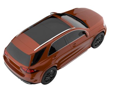 Realistic SUV isolated on background with mask. 3d rendering - illustration