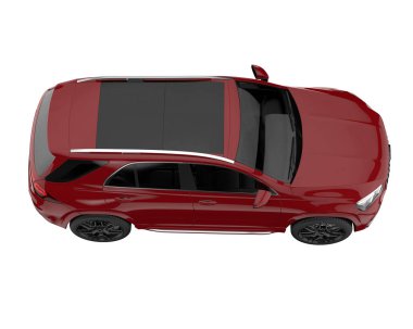 Realistic SUV isolated on background with mask. 3d rendering - illustration