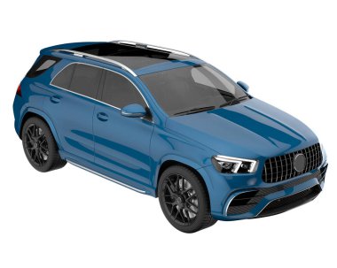 Realistic SUV isolated on background with mask. 3d rendering - illustration