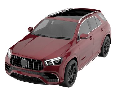 Realistic SUV isolated on background with mask. 3d rendering - illustration