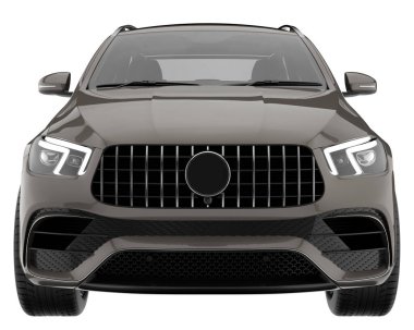 Realistic SUV isolated on background with mask. 3d rendering - illustration