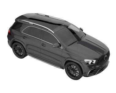 Realistic SUV isolated on background with mask. 3d rendering - illustration