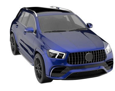 Realistic SUV isolated on background with mask. 3d rendering - illustration